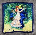 Renoir Art Scarf Dance at Bougival Blue Yellow Sz 34x32