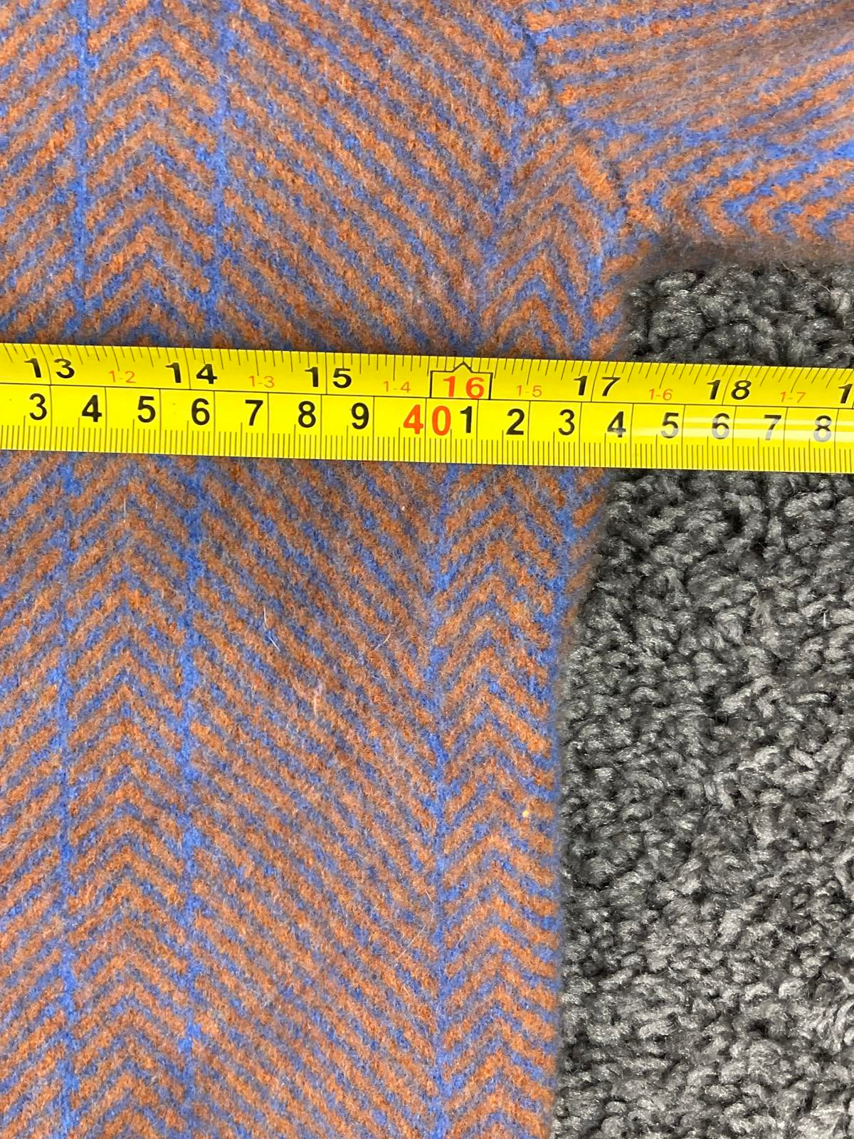 JW Anderson/Uniqlo 100% Wool Crewneck Sweater Mens Blue Brown Herringbone Sz XS