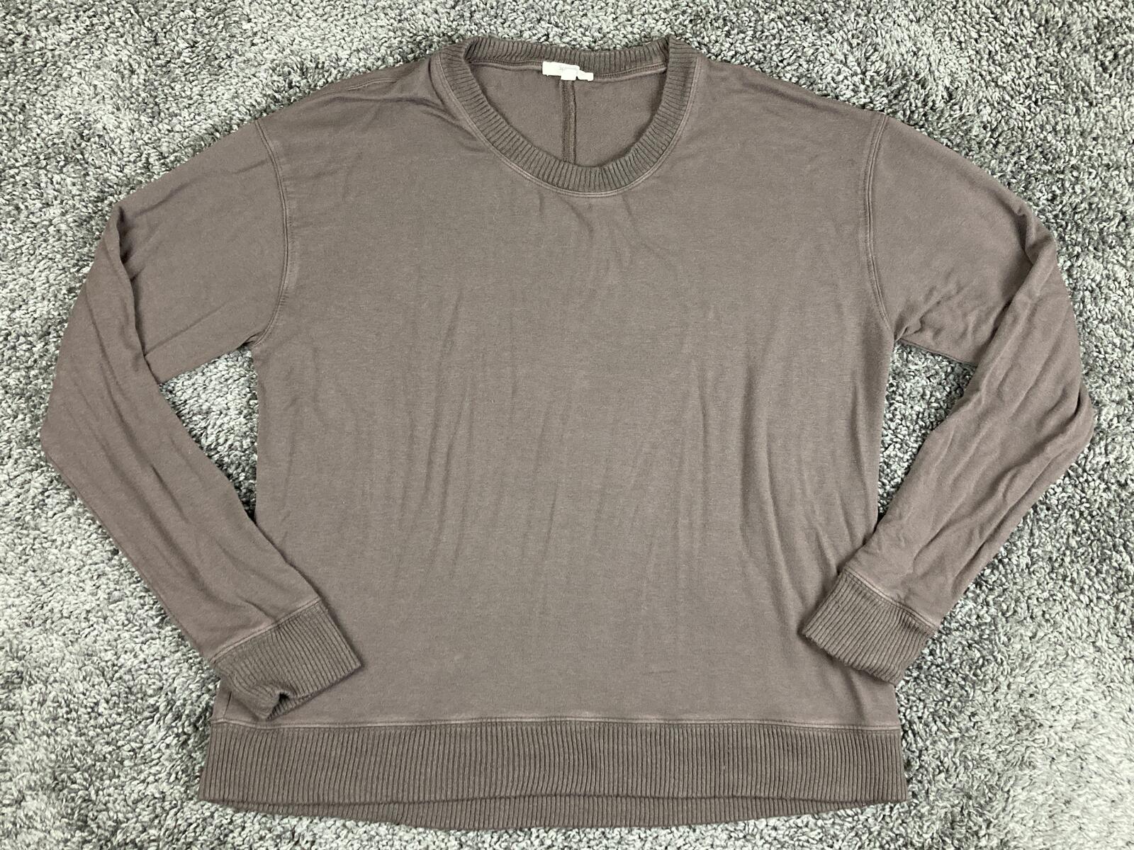 Splendid Eco Supersoft Pullover Sweatshirt Womens Brown Crew Neck Sz Medium