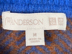 JW Anderson/Uniqlo 100% Wool Crewneck Sweater Mens Blue Brown Herringbone Sz XS