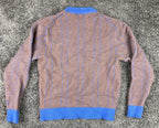 JW Anderson/Uniqlo 100% Wool Crewneck Sweater Mens Blue Brown Herringbone Sz XS