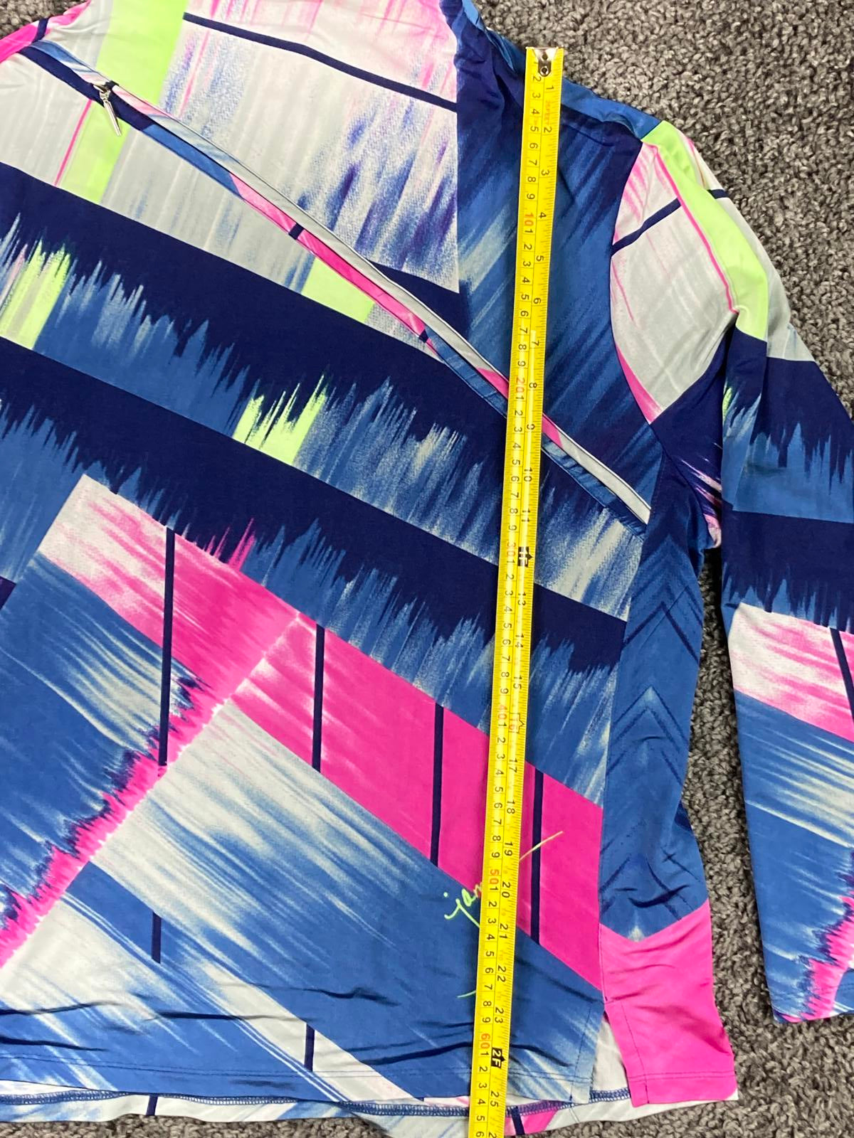 Jamie Sadock 1/4 Zip Pullover Abstract Print Stretch Golf Top Sz XL