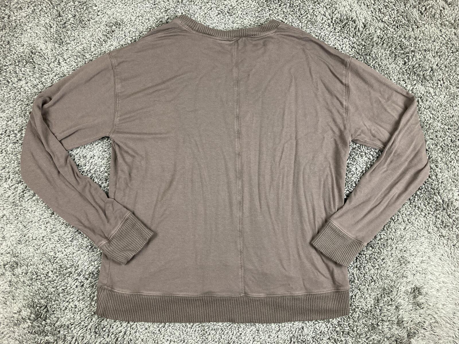 Splendid Eco Supersoft Pullover Sweatshirt Womens Brown Crew Neck Sz Medium