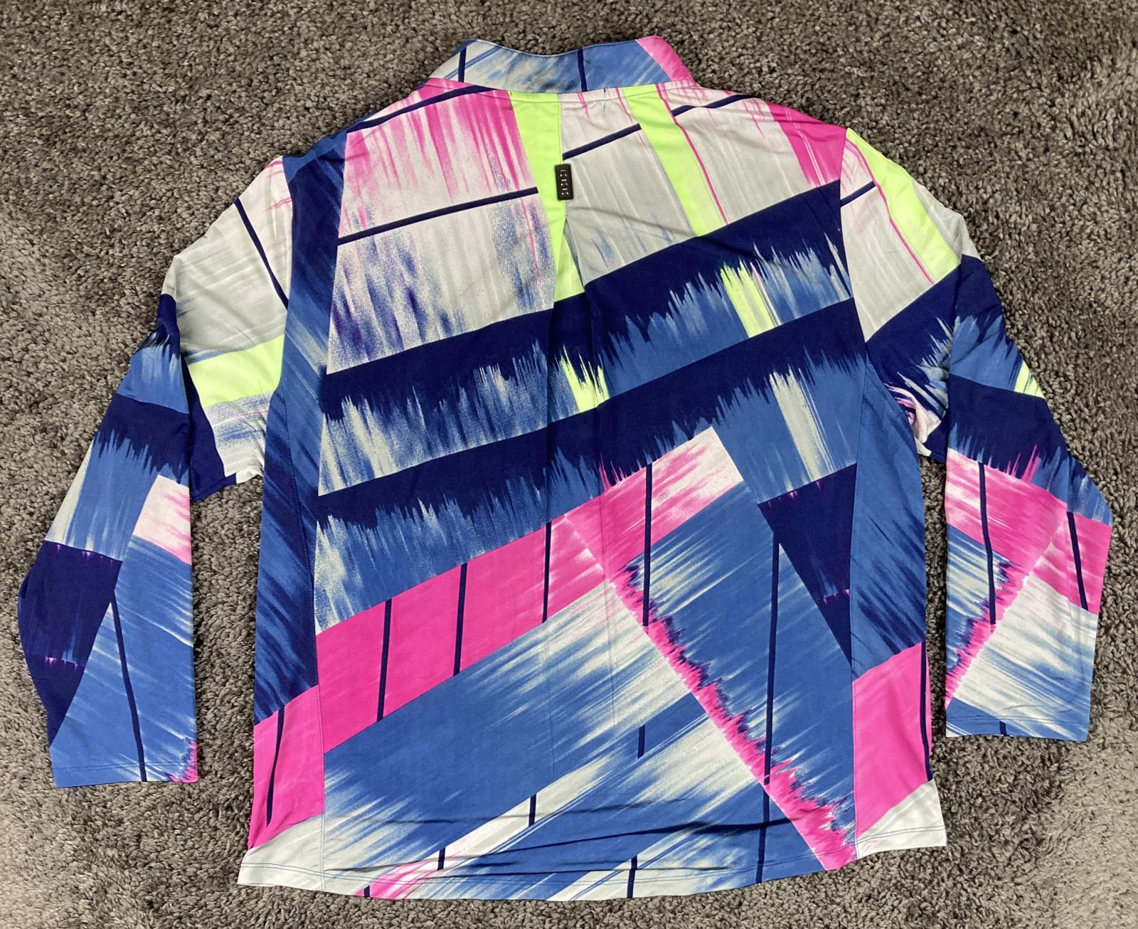 Jamie Sadock 1/4 Zip Pullover Abstract Print Stretch Golf Top Sz XL