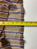 Topman Men’s Short Sleeve Button Up Shirt Sz Large Brown Purple Stripe