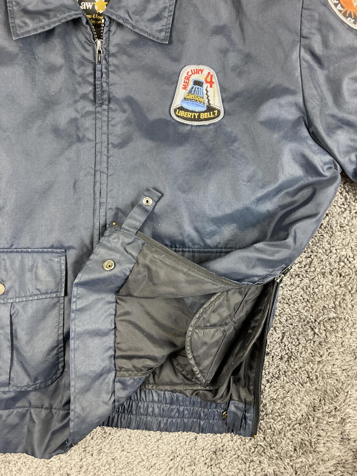 Vintage LawPro Navy Quartermaster Jacket Large NASA Apollo Patches