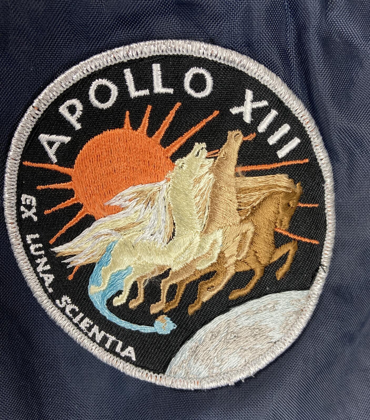 Vintage LawPro Navy Quartermaster Jacket Large NASA Apollo Patches