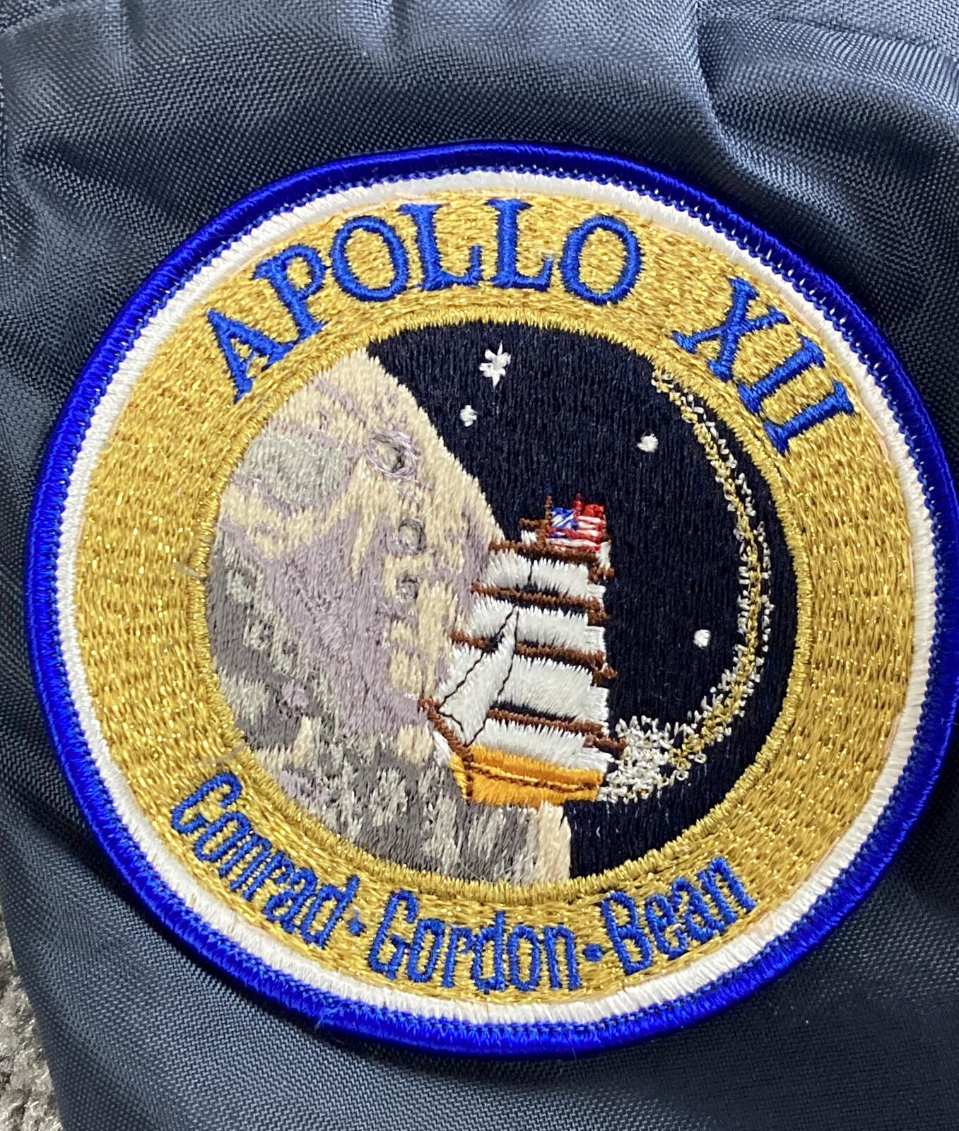 Vintage LawPro Navy Quartermaster Jacket Large NASA Apollo Patches