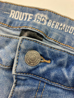Route 66 Women’s Bermuda Jean Shorts Size 12 Light Wash Stretch Denim Mid Rise