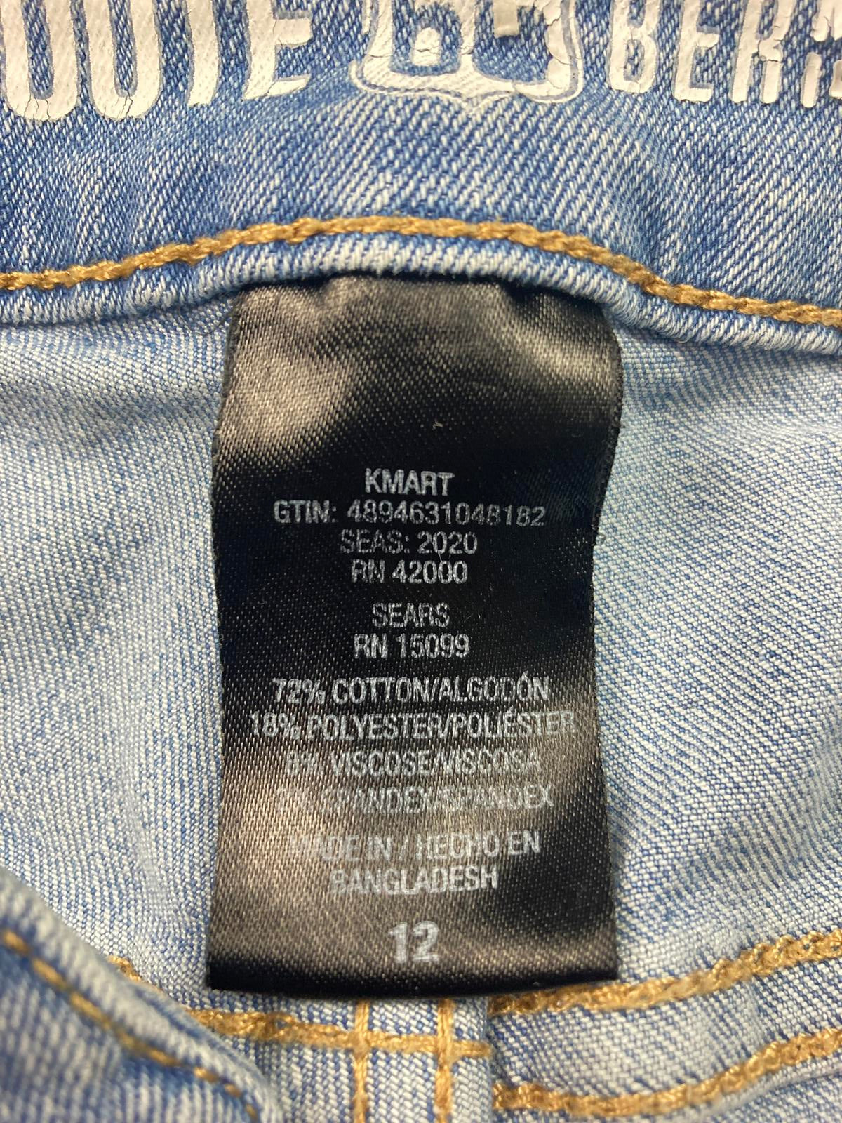 Route 66 Women’s Bermuda Jean Shorts Size 12 Light Wash Stretch Denim Mid Rise