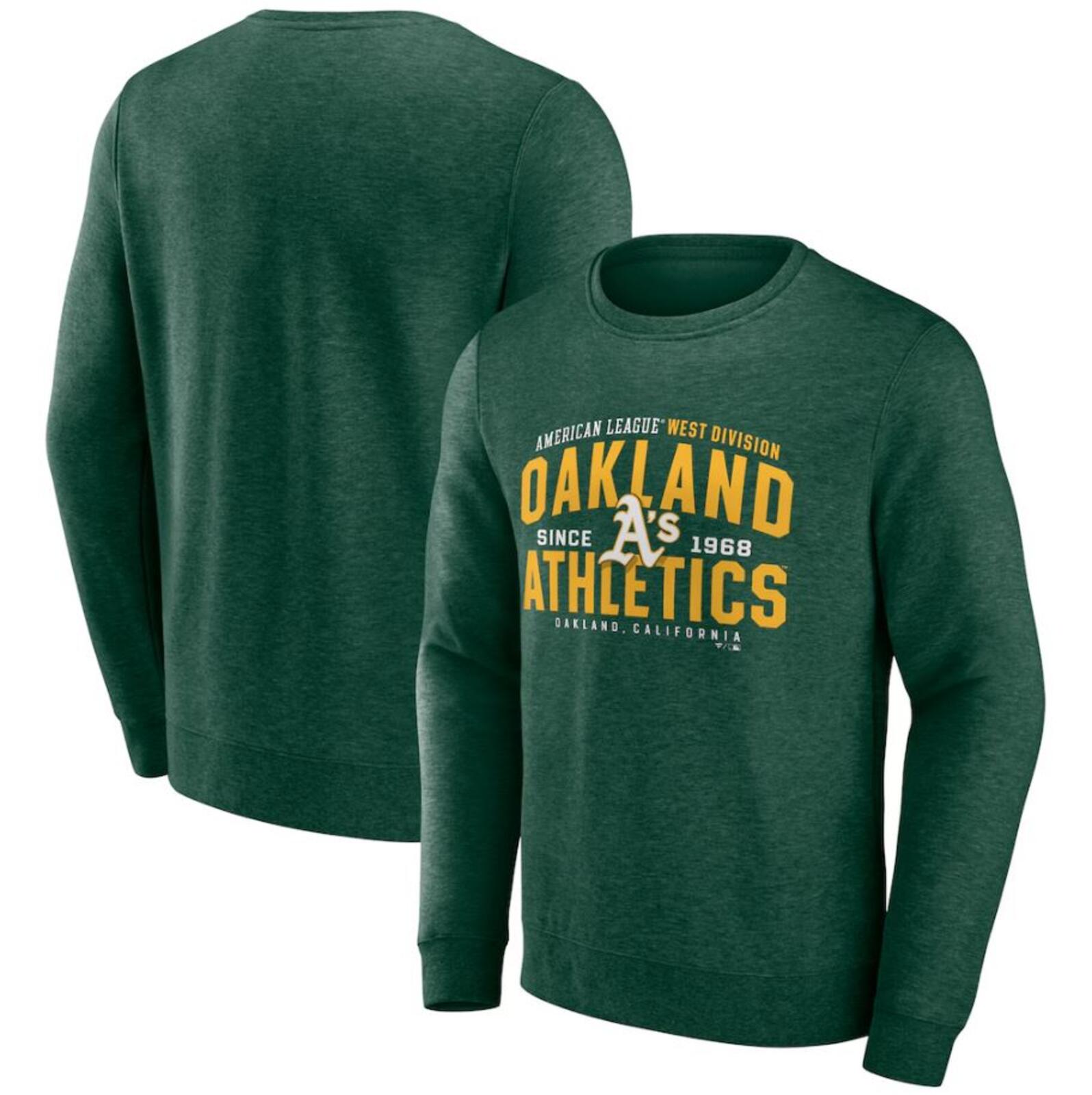 Oakland Athletics Sweatshirt Men's Green A's MLB Fanatics Crewneck Sz 2XL