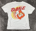 D.A.R.E. Keeping Kids Off Drugs Daren the Lion Graphic T-Shirt White Sz  L