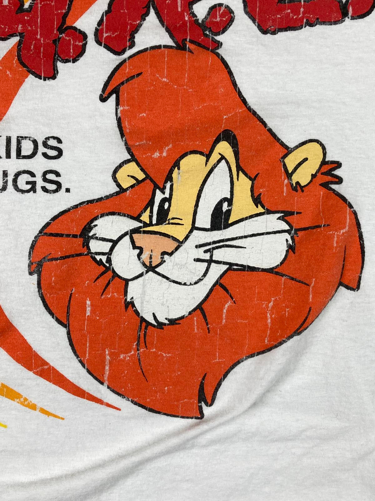 D.A.R.E. Keeping Kids Off Drugs Daren the Lion Graphic T-Shirt White Sz  L