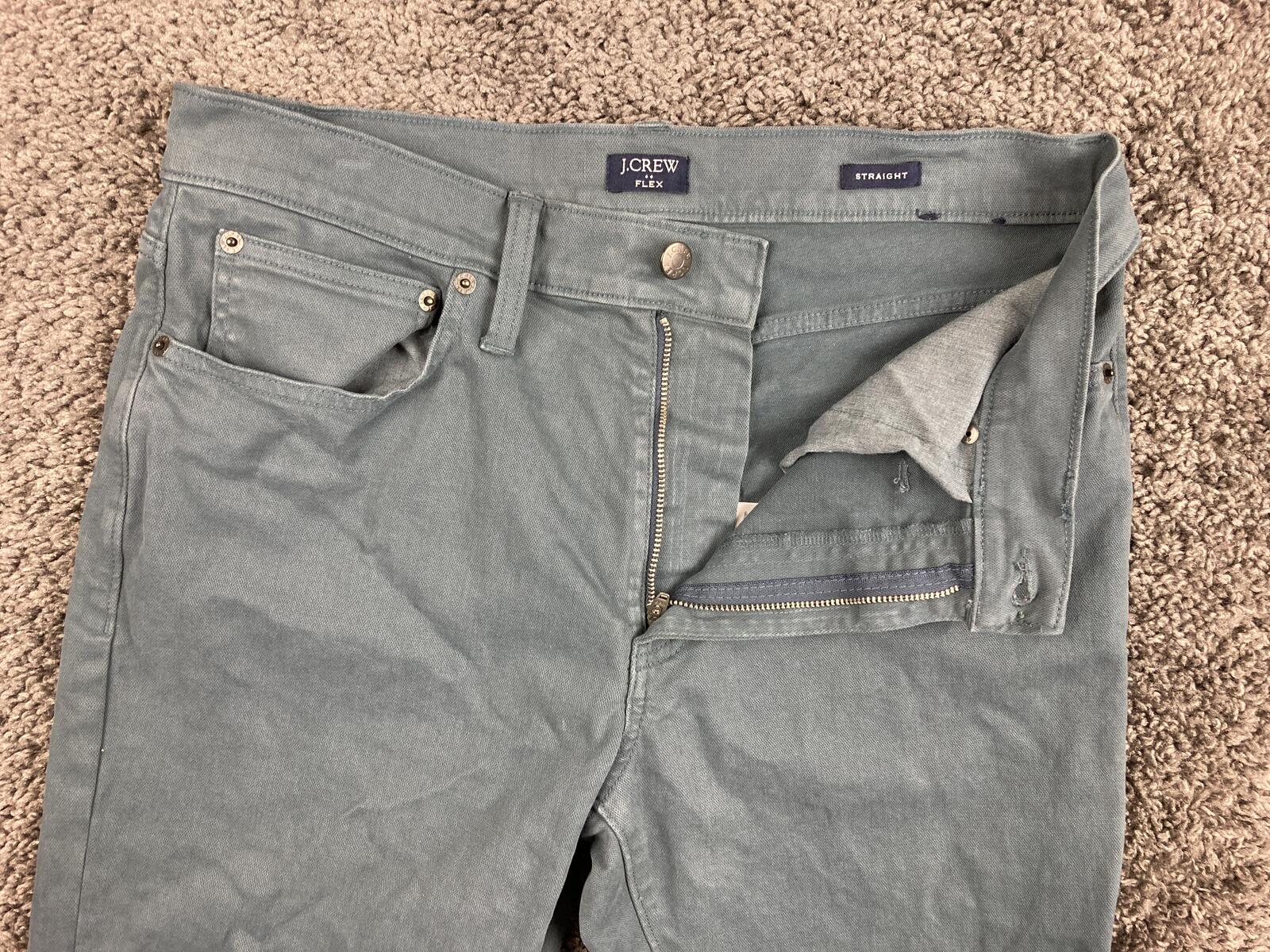 J.Crew Men’s Flex Straight Fit Pants Sage Green Sz 31x32