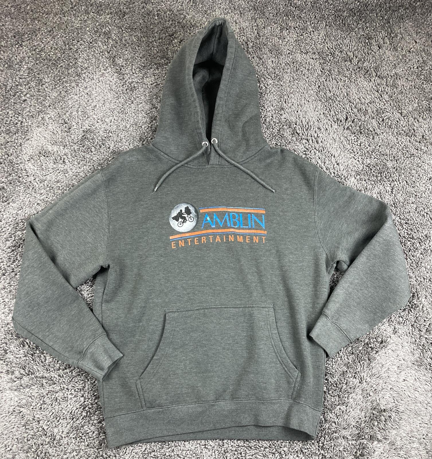 Amblin Entertainment Hoodie Men's Gray E.T. Bike Pullover Sweatshirt Sz L