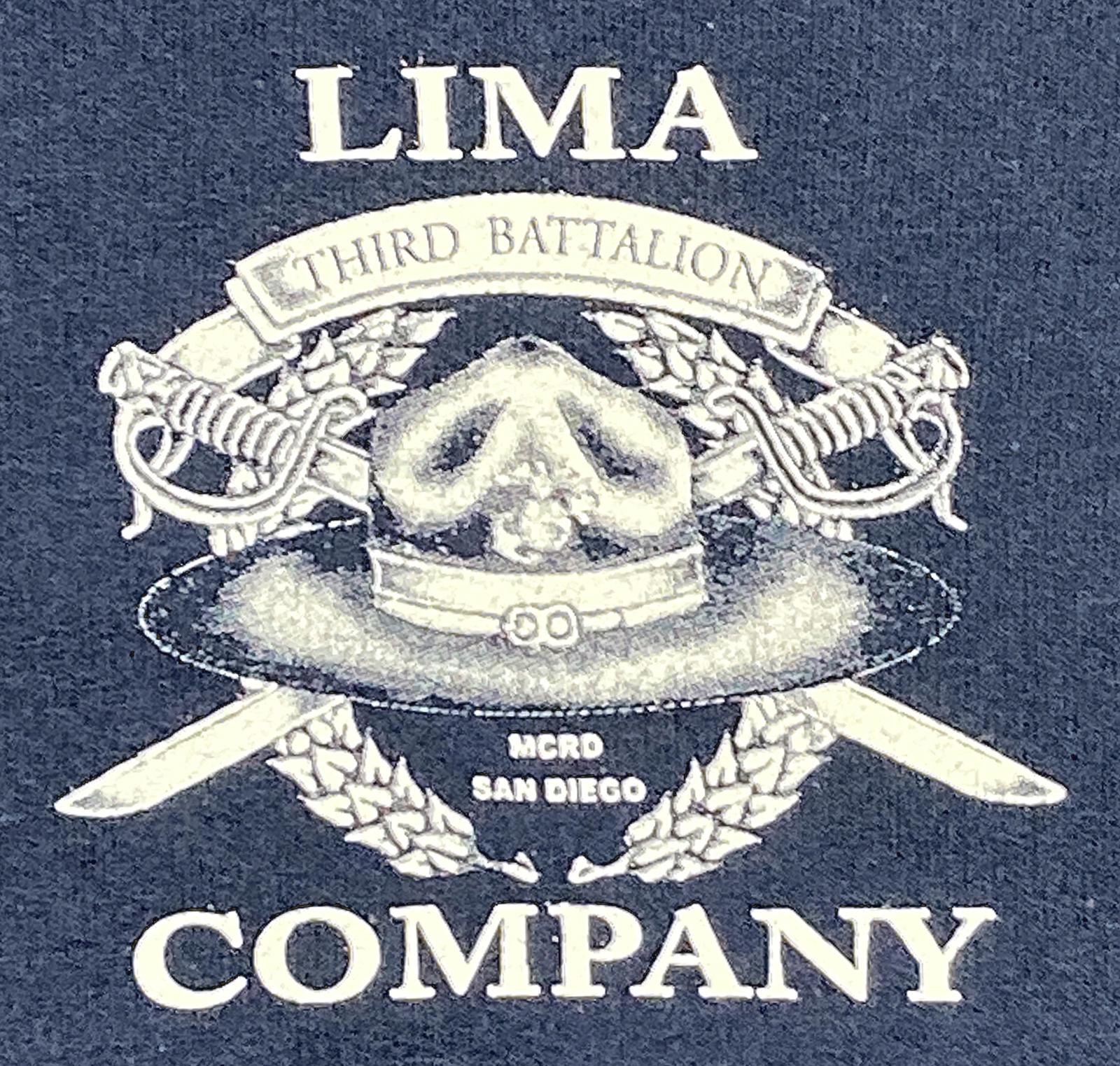 Lima Company 3rd Battalion MCRD San Diego Hoodie Navy Men's Size Large