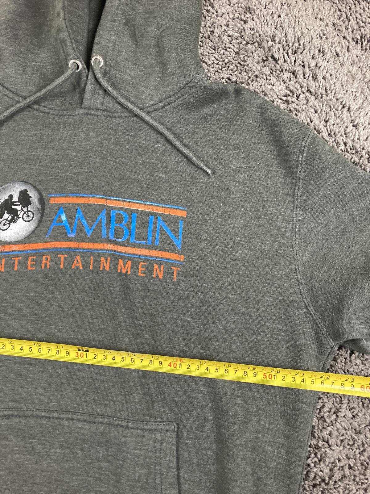 Amblin Entertainment Hoodie Men's Gray E.T. Bike Pullover Sweatshirt Sz L
