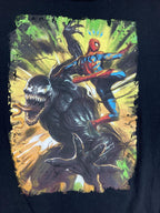Marvel Spider-Man vs Venom Graphic T Shirt Mens Black Cotton Comic Tee Sz  L