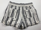 Maeve by Anthropologie Linen Cotton Blend Black & White Striped Shorts Size L