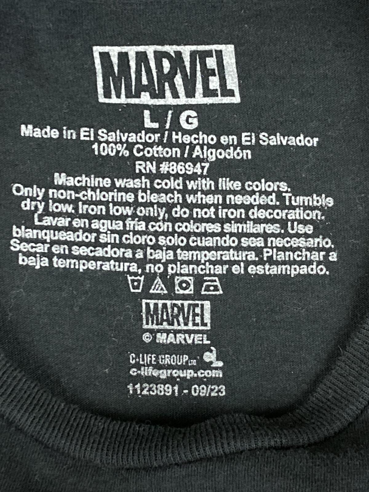 Marvel Spider-Man vs Venom Graphic T Shirt Mens Black Cotton Comic Tee Sz  L