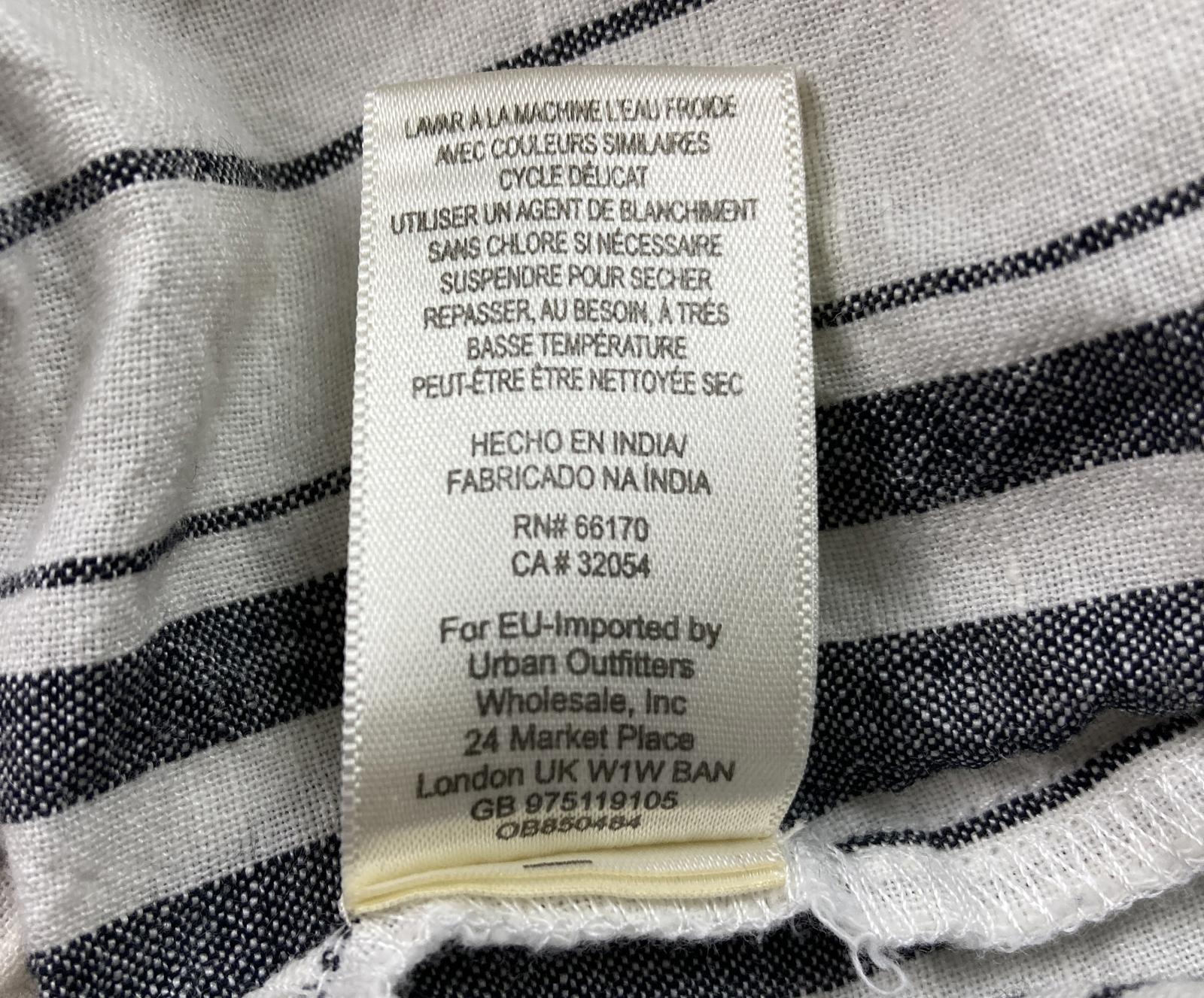 Maeve by Anthropologie Linen Cotton Blend Black & White Striped Shorts Size L