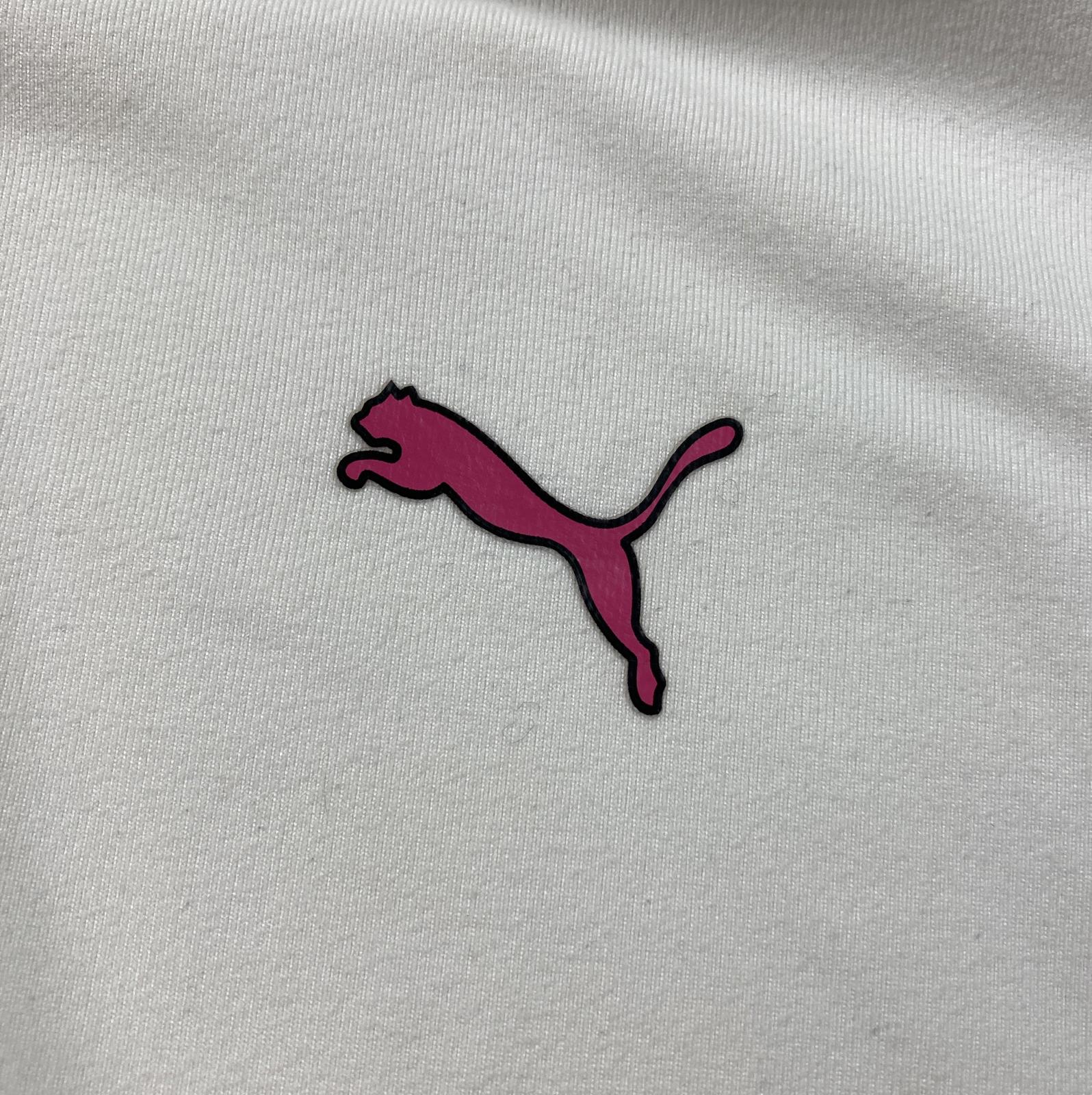 Puma Women’s Golf Polo Shirt White Pink Collar US Sz XXL