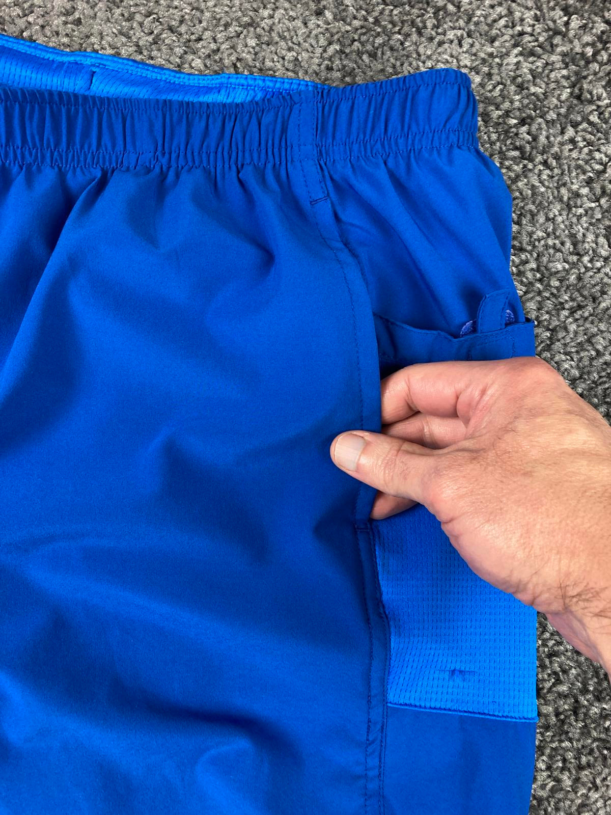 REI Co-op Mens Blue Lined Stretch Running Shorts Pockets Size L