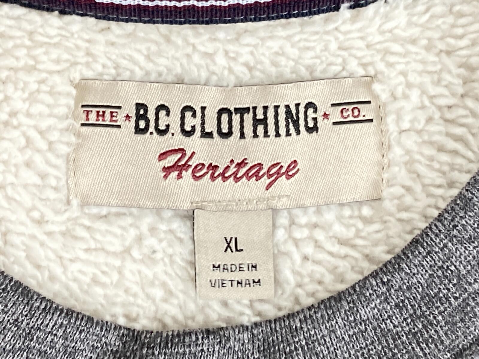 BC Clothing Co Heritage Mens Gray Waffle Knit Sherpa Lined Crewneck Sweater XL
