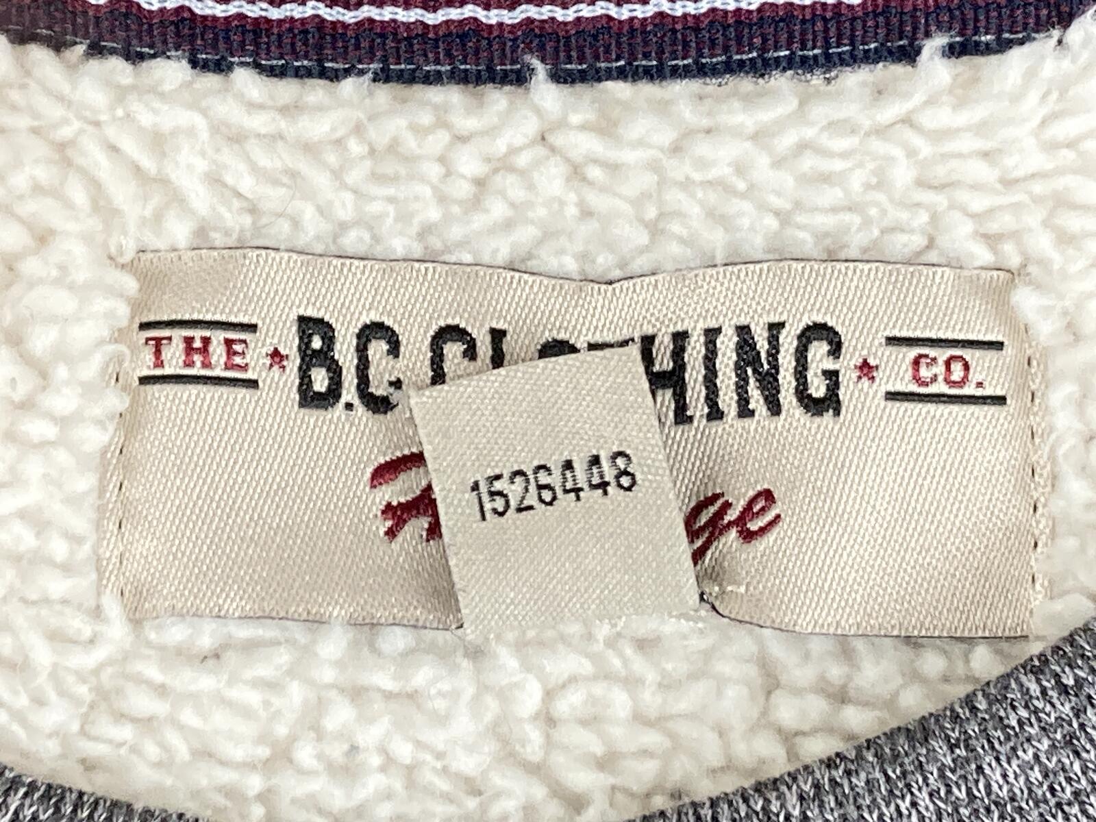 BC Clothing Co Heritage Mens Gray Waffle Knit Sherpa Lined Crewneck Sweater XL