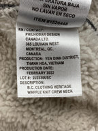 BC Clothing Co Heritage Mens Gray Waffle Knit Sherpa Lined Crewneck Sweater XL