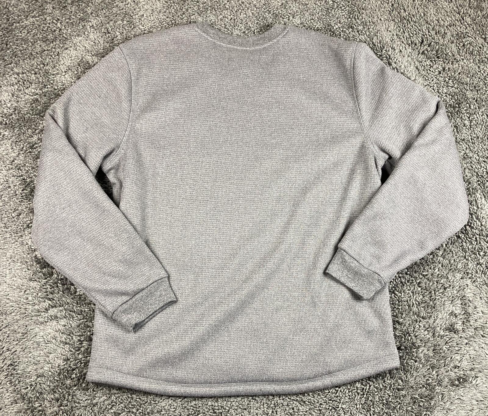 BC Clothing Co Heritage Mens Gray Waffle Knit Sherpa Lined Crewneck Sweater XL