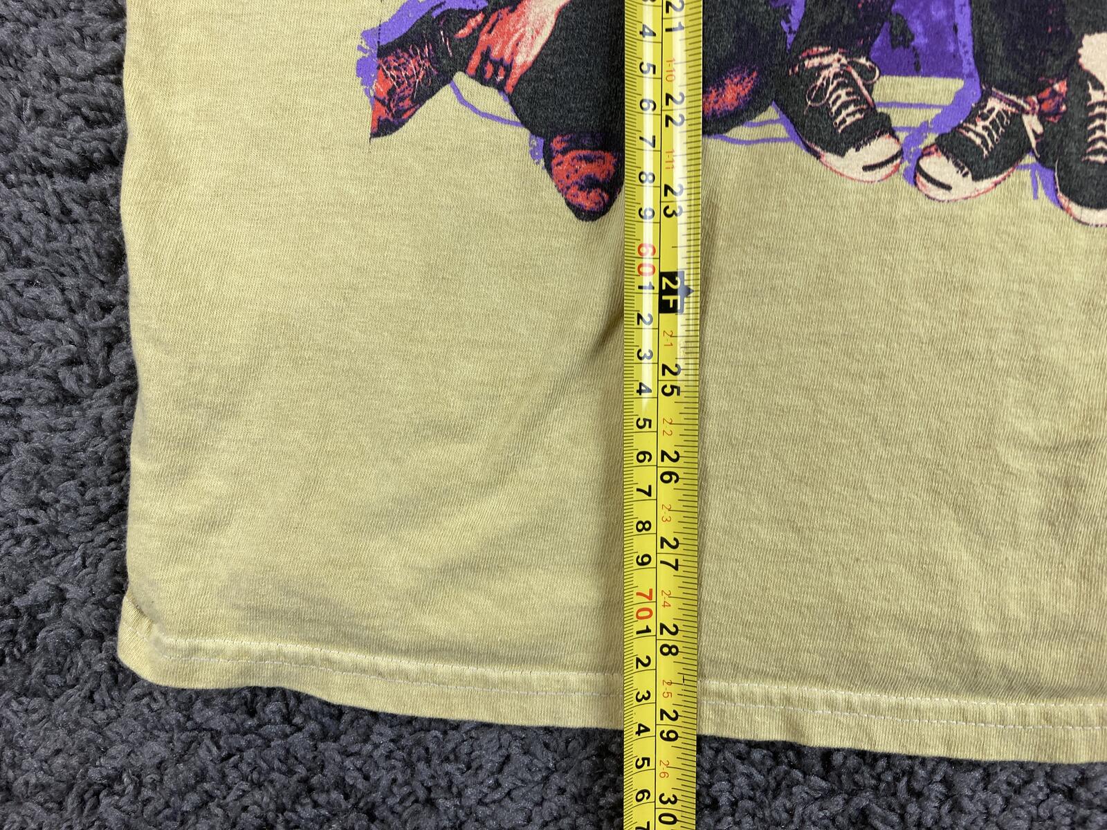 Nirvana Shirt Mens Yellow Band Graphic Tee Vintage Style Kurt Cobain Sz XL