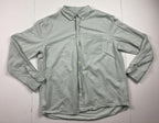 ZARA Men’s Shirt Size Large Linen Cotton Button-Down Sage Green Long Sleeve