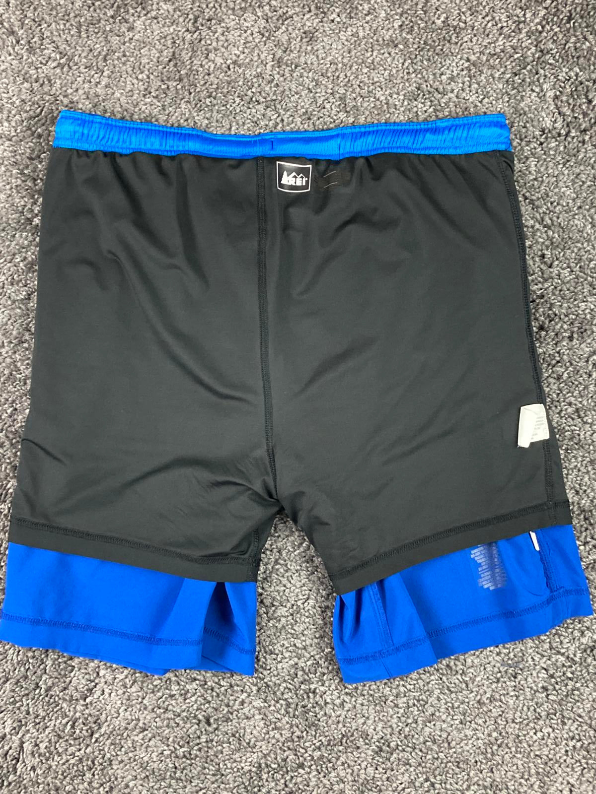 REI Co-op Mens Blue Lined Stretch Running Shorts Pockets Size L