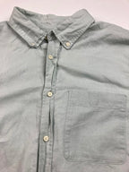 ZARA Men’s Shirt Size Large Linen Cotton Button-Down Sage Green Long Sleeve