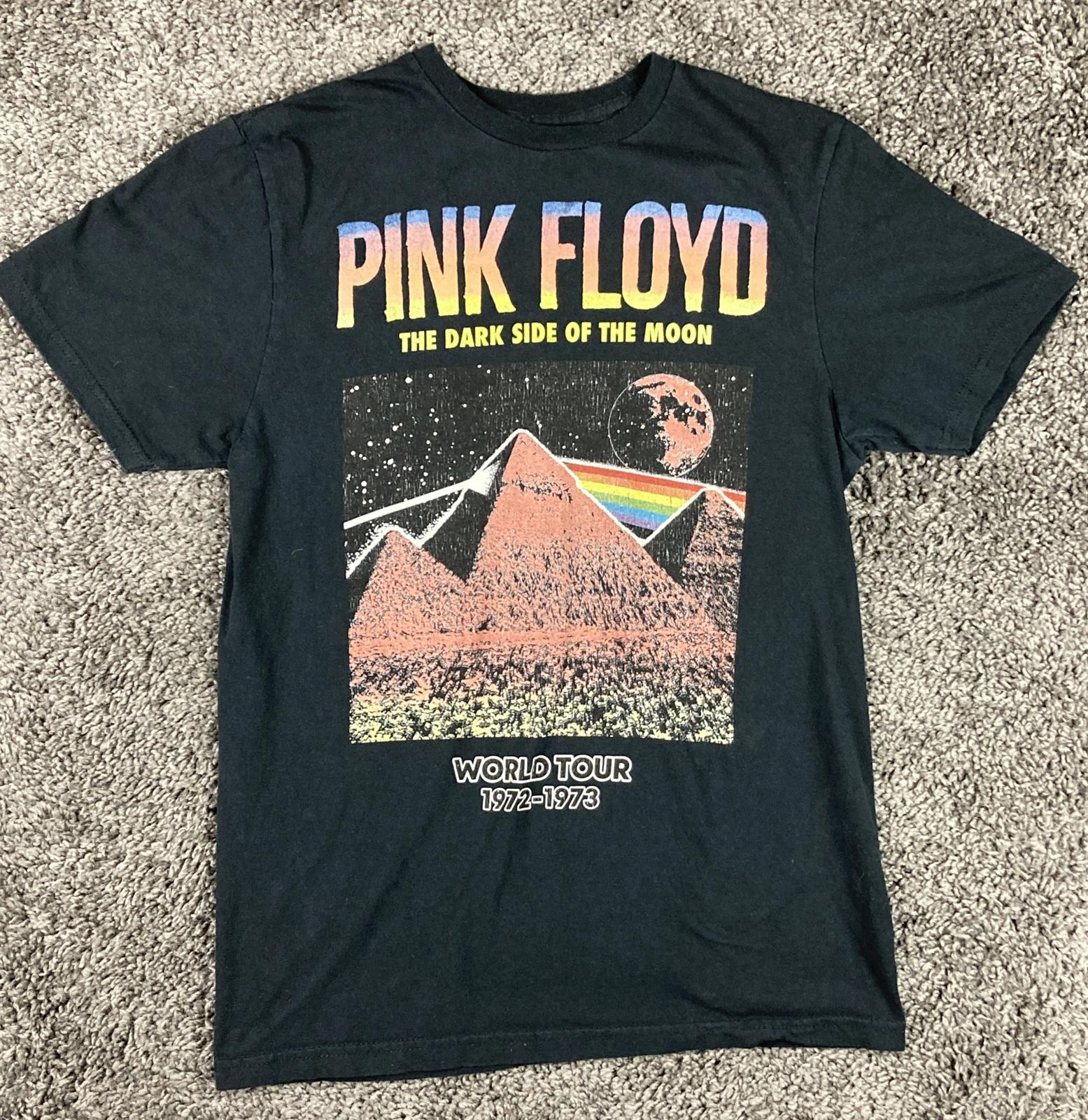 Pink Floyd Dark Side Of The Moon Graphic T Shirt Black World Tour Cotton Size S