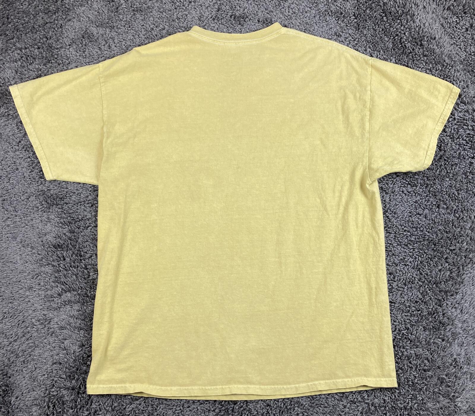 Nirvana Shirt Mens Yellow Band Graphic Tee Vintage Style Kurt Cobain Sz XL