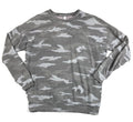 Athleta Studio to Street Camo Sweatshirt Womens Gray Camouflage Pullover Sz M