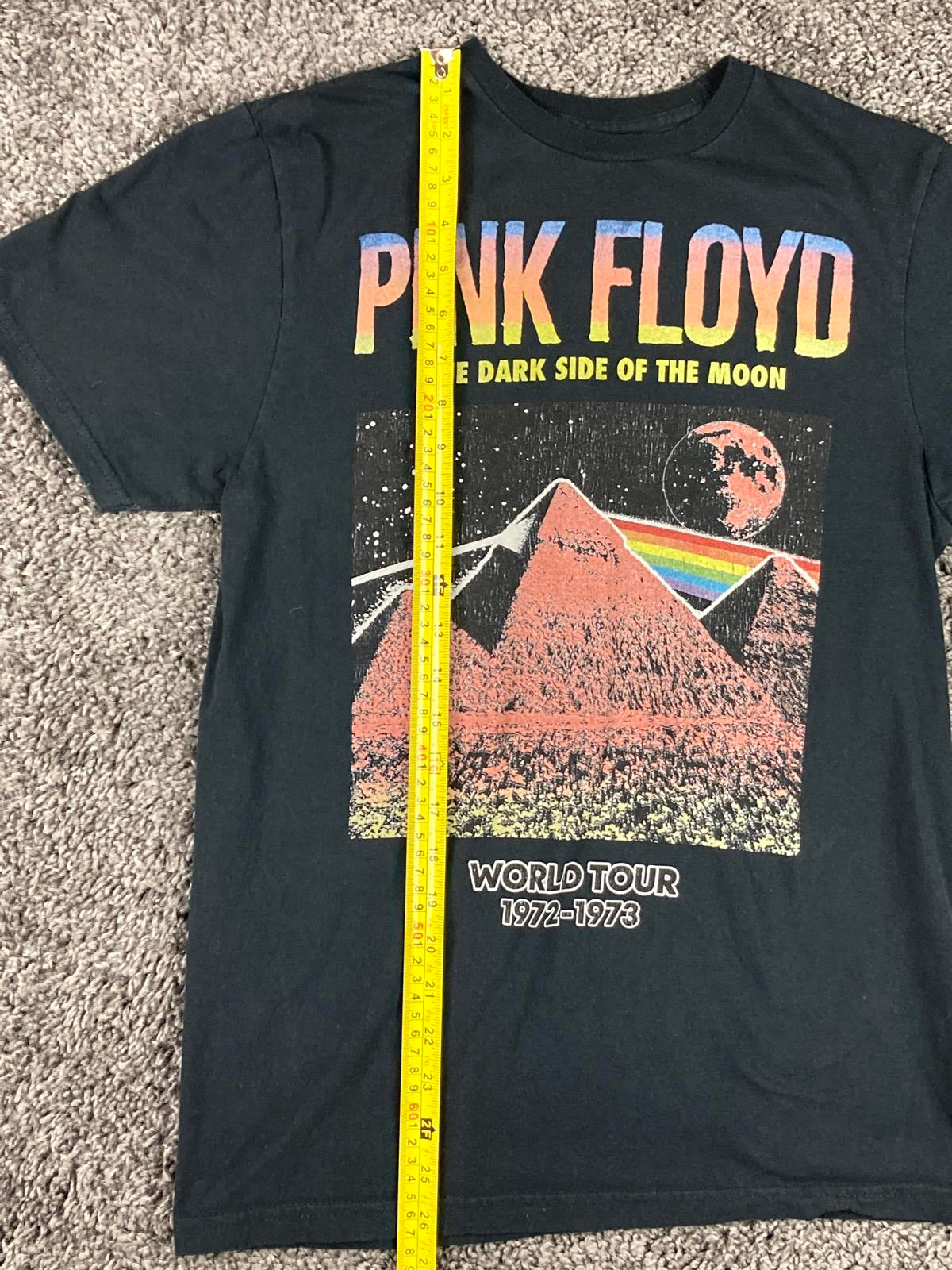 Pink Floyd Dark Side Of The Moon Graphic T Shirt Black World Tour Cotton Size S