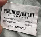 ZARA Men’s Shirt Size Large Linen Cotton Button-Down Sage Green Long Sleeve
