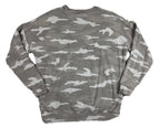 Athleta Studio to Street Camo Sweatshirt Womens Gray Camouflage Pullover Sz M