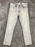 Volcom Vorta Slim Straight Jeans Mens  Gray Light Wash Denim Skate Size 31x29