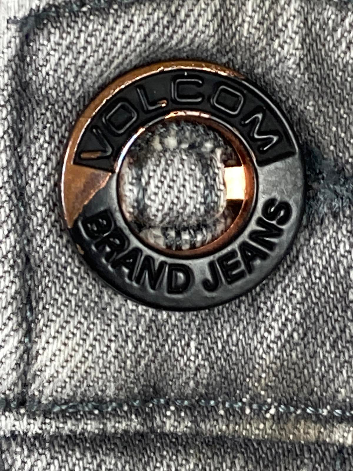 Volcom Vorta Slim Straight Jeans Mens  Gray Light Wash Denim Skate Size 31x29