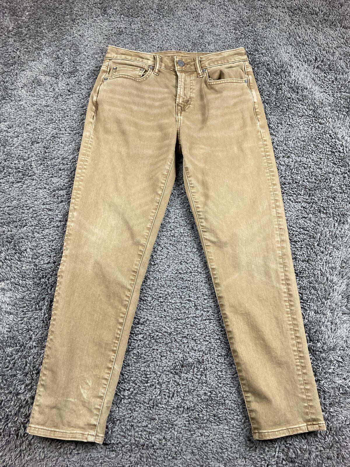 American Eagle AirFlex+ Jeans Men's Khaki Slim Straight Stretch Sz 28x30