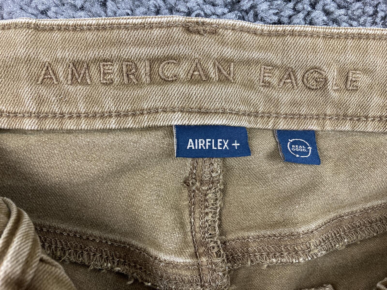 American Eagle AirFlex+ Jeans Men's Khaki Slim Straight Stretch Sz 28x30