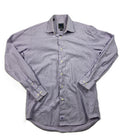 David Donahue Trim Fit Dress Shirt Mens Size 16 34/35 Lavender Pinstripe Cotton