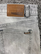 Volcom Vorta Slim Straight Jeans Mens  Gray Light Wash Denim Skate Size 31x29