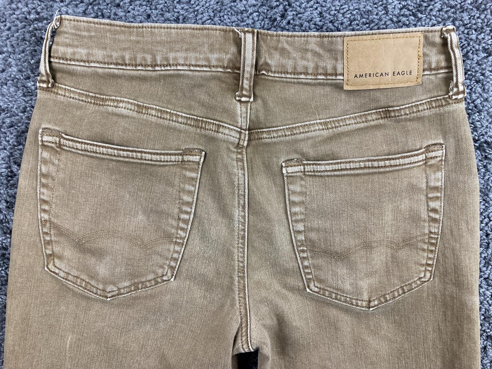 American Eagle AirFlex+ Jeans Men's Khaki Slim Straight Stretch Sz 28x30