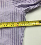 David Donahue Trim Fit Dress Shirt Mens Size 16 34/35 Lavender Pinstripe Cotton
