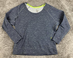 Nike Dri-FIT Womens Crewneck Sweatshirt Pullover Gray Blue Space Dye Pocket  XL